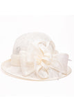 Ladies' Fashion Cambric With Flower Bowler /Cloche Hat