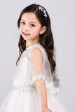Flower Girl'S Tulle Cape With Pearl