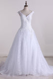 2024 Wedding Dresses Off The Shoulder Tulle & Lace With Applique A Line