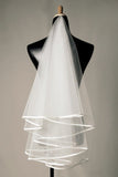 Smart Wedding Veils Multilayers Ribbon Edge V084
