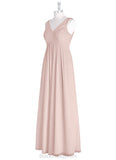 Hilda A-Line/Princess V-Neck Sleeveless Natural Waist Floor Length Bridesmaid Dresses