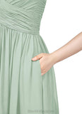 Tanya A-Line/Princess One Shoulder Sleeveless Natural Waist Floor Length Bridesmaid Dresses