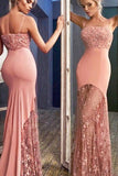 2024 Spandex Sexy Prom Dresses Sheath Spaghetti Straps With Beadings Lace