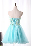 2024 A-Line Sweetheart Homecoming Dresses Short/Mini Tulle With Embroidery And Beads