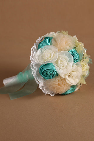Wedding Flowers Rhinestone Round Roses Bouquets (26*22cm)