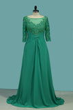 2024 New Arrival Mother Of The Bride Dresses Bateau A Line Chiffon With Applique