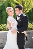Charming Lace Long Sleeves Open Back With Trailing Wedding Dresses