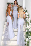 Different Styles Mermaid Off the Shoulder Purple Bridesmaid Dresses Wedding Party Dress BD1014