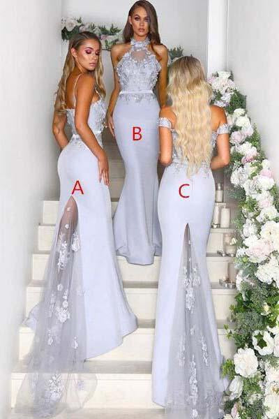Different Styles Mermaid Off the Shoulder Purple Bridesmaid Dresses Wedding Party Dress BD1014