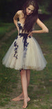Chic Sweetheart Tulle With Appliques Homecoming Dresses