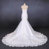 Unique Mermaid Ivory Lace Long Sweetheart Wedding Dresses Wedding Gowns