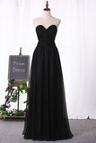 2024 New Arrival Sweetheart Chiffon With Applique And Beads Prom Dresses A Line