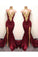 2022 Charming Red V-Neck Sexy Satin Prom Dresses