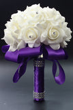 Bridal Flowers Round Roses Acrylic Crystal Wedding Bouquets (24*18cm)