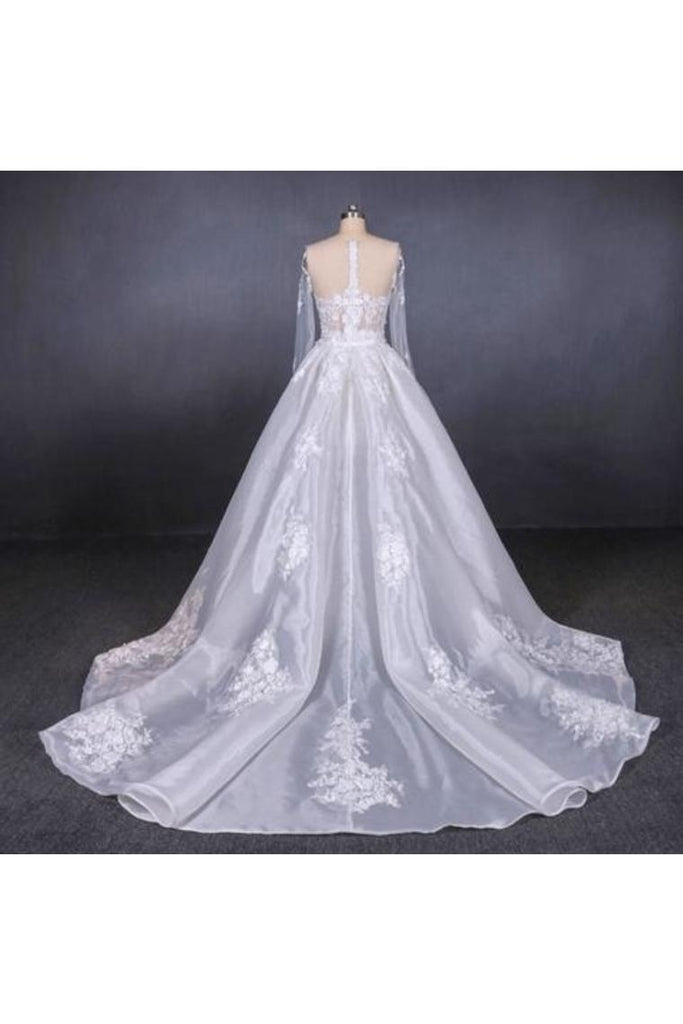 Gorgeous Long Sleeves Sweetheart Wedding Dress Bridal Dresses With Applique