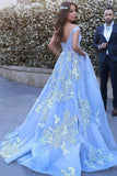 2024 Ball Gown Off The Shoulder Prom Dresses Tulle With Appliques
