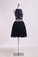 2024 Halter Prom Dress Beaded Bodice A Line Tulle Short/Mini