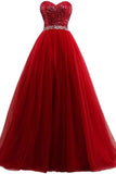 2024 Sweetheart Sequined Bodice Prom Dresses A Line Tulle