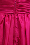 2024 Plus Size A Line Prom Dresses Sweetheart Fuchsia Sweep/Brush Taffeta Zipper Back
