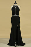 2024 New Arrival Scoop Open Back Mermaid With Beading Prom Dresses