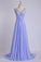 2024 V Neckline And Deep V Back Chiffon Long A Line Prom Dress With Beaded Tulle Straps