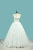 2024 Wedding Dress Off The Shoulder A Line With Applique Tulle