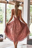 Cute Sweetheart High Low Lace Spaghetti Straps with Pocket Homecoming Dresses