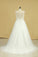 2024 Plus Size A Line Straps Wedding Dresses Tulle With Beading Chapel Train