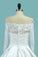 2024 Boat Neck Wedding Dresses Mid-Length Sleeves Satin With Applique