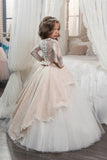 2024 Long Sleeves Flower Girl Dresses Scoop Tulle With Applique And Beads
