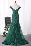 2024 Prom Dresses Mermaid Off The Shoulder With Applique And Beads Tulle