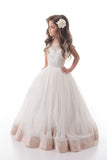 2024 A Line Scoop Tulle With Beads And Applique Flower Girl Dresses