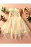 2024 Strapless Homecoming Dresses A Line Tulle & Lace With Beads