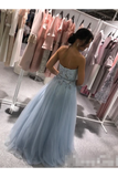 Sweatheart Embroidered Beads Tulle Ball Gown Prom Dress