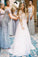 Chic A-Line Long Sleeves Lace Bodice See Through Wedding Dresses Backless Country Wedding Dress
