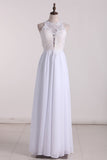 2024 New Arrival Scoop Open Back Prom Dresses Chiffon With Applique