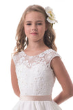 2024 New Arrival Flower Girl Dresses A Line Scoop With Applique And Beads Organza