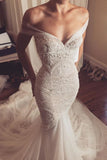 2024 New Arrival Off The Shoulder Wedding Dresses Mermaid Tulle & Lace With Beads