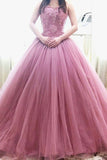 2024 Sweetheart A Line/Princess Prom Dress With Applique Tulle