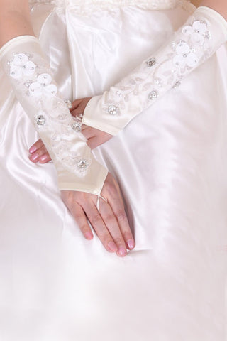 2022 Elastic Satin Elbow Length Bridal Gloves #ST0096