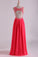 2024 Open Back V Neck Prom Dresses Beaded Bodice Chiffon Floor Length