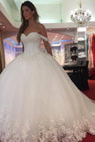 2024 Elegant Off The Shoulder Tulle Wedding Dresses With Appliques