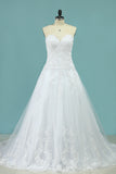 2024 New Arrival Wedding Dresses Sweetheart Tulle With Applique A Line