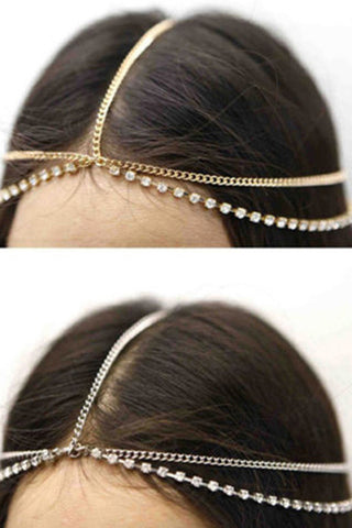 Elegant Gold Alloy/Rhinestones Women'S Hair Jewelry
