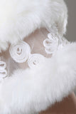 Graceful Faux Fur & Lace Wedding Wrap