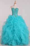 2024 Sweetheart Ball Gown Quinceanera Dresses With Beading Floor Length