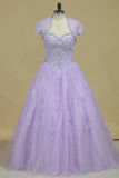2024 Quinceanera Dresses Sweetheart Tulle With Beads And Jacket