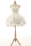 2024 A Line Homecoming Dresses Scoop Organza With Handmade Flowers