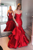 2024 New Arrival Evening Dresses Mermaid Sweetheart Satin Lace Up