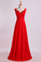 2024 Prom Dresses Straps A Line Chiffon With Ruffles&Sash Floor-Length
